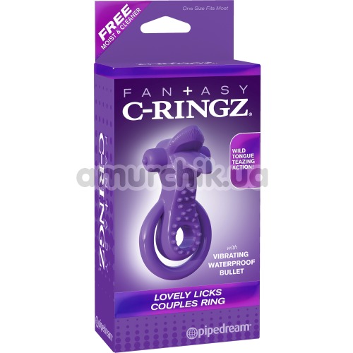 Віброкільце Fantasy C-Ringz Lovely Licks Couples Ring, фіолетове