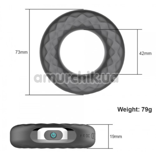 Виброкольцо Rechargeable Vibrating Ring Cock CR-201116, черное