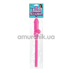 Коктейльна трубочка у формі пеніса Jumbo Sucking Straw рожева - Фото №1