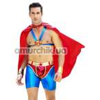 Костюм супермена JSY Superman червоно-синій: шорти + топ + плащ + напульсники - Фото №1