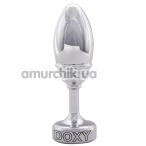 Анальная пробка Doxy Ribbed Butt Plug, серебряная - Фото №1