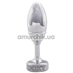 Анальная пробка Doxy Ribbed Butt Plug, серебряная - Фото №1