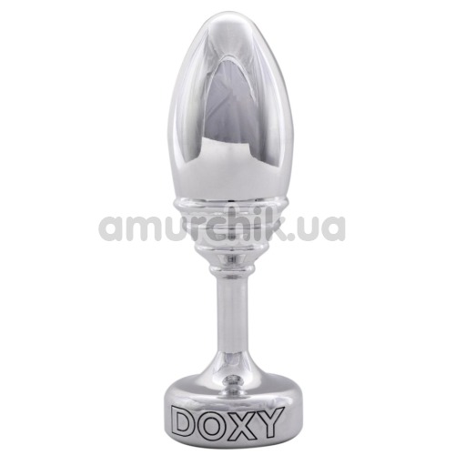 Анальна пробка Doxy Ribbed Butt Plug, срібна - Фото №1