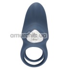 Виброкольцо Vibrating Double Ring, синее - Фото №1