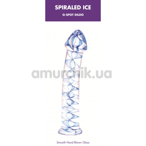 Фалоімітатор Kinx Spiraled Ice G-Spot Dildo, блакитний