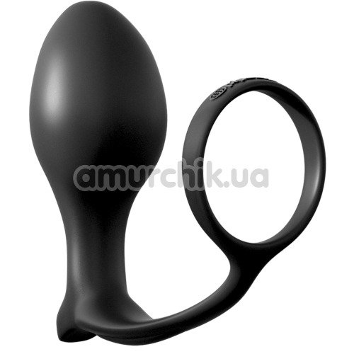 Эрекционное кольцо со стимулятором простаты Anal Fantasy Collection Ass-Gasm Cockring Advanced Plug L, черное