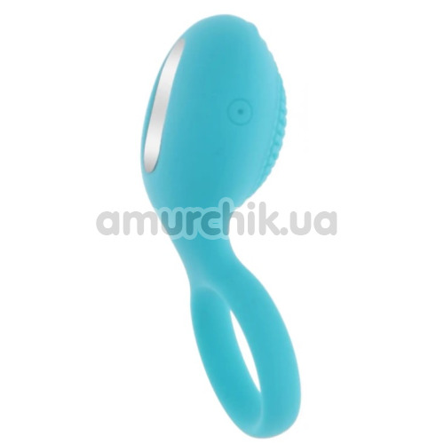 Виброкольцо для члена Toy Joy Happiness Tickle Brush C-Ring, голубое