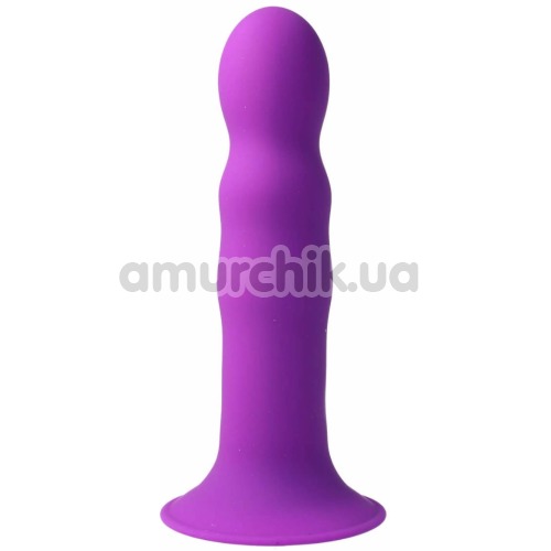 Фаллоимитатор Solid Love Premium Silicone Ribbed Dildo, фиолетовый