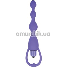 Анальний вібростимулятор Silicone Vibrating Beads Purple пурпурний - Фото №1