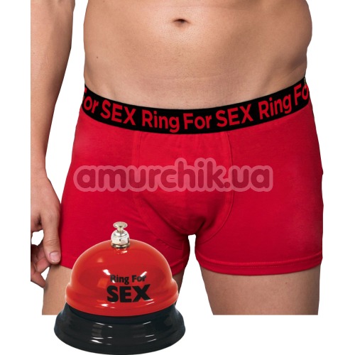 Комплект мужской Admas Ring for Sex красный: трусы + звонок