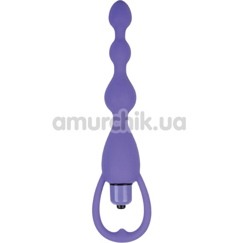 Анальный вибростимулятор Silicone Vibrating Beads Purple пурпурный - Фото №1