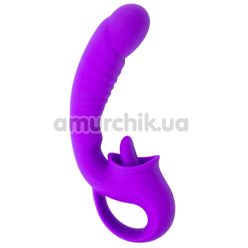 Вибратор для клитора и точки G Tongue Licking Vibrator, фиолетовый