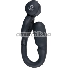 Виброкольцо со стимулятором простаты Mr. Hook Vibro-Fun, черное - Фото №1