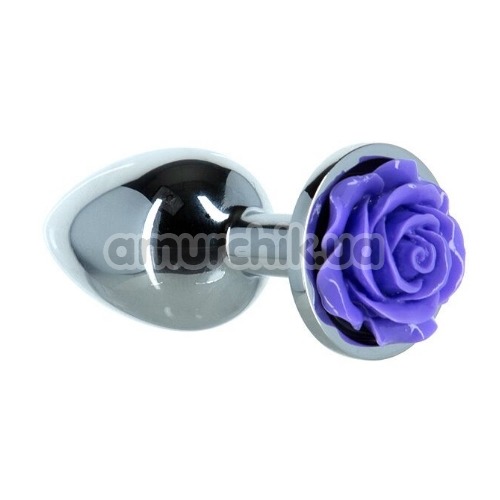 Набор из вибропули и анальной пробки с фиолетовой розочкой Power Bullet + Lux Active Rose Anal Plug