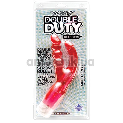 Анально-вагинальный вибратор Double Duty, красный
