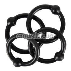 Набір з 4 ерекційних кілець Rebel Silicone Cock Ring Set, чорний - Фото №1