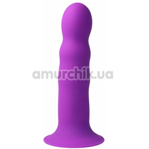 Фаллоимитатор Solid Love Premium Silicone Ribbed Dildo, фиолетовый