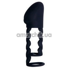 Насадка на пенис Black Velvets Sleeve, черная - Фото №1