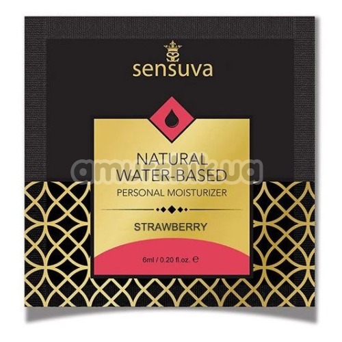 Лубрикант Sensuva Natural Water-Based Strawberry - полуниця, 6 мл