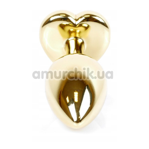 Анальная пробка с черным кристаллом Exclusivity Jewellery Gold Heart Plug, золотая
