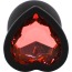 Анальная пробка с красным кристаллом Silicone Jewelled Butt Plug Heart Small, черная - Фото №3
