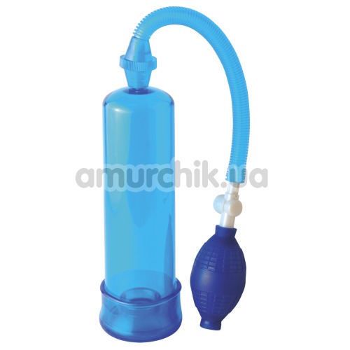 Помпа для увеличения пениса Beginners Power Pump голубая - Фото №1