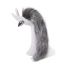 Анальная пробка с длинным серым хвостом DS Fetish Anal Plug Faux Fur Fox Tail, серебряная - Фото №1