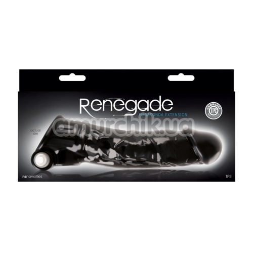 Насадка на пеніс з вібрацією Renegade Manaconda Extension, чорна