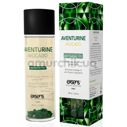 Масажна олія Exsens Aventurine Avocado Massage Oil - авантюрин і авокадо, 100 мл - Фото №1
