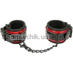 Фіксатори для рук Whipsmart Heartbreaker Deluxe Buckle Love Cuffs, чорно-червоні - Фото №1