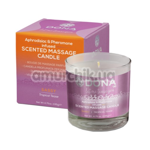 Свеча для массажа Dona Scented Massage Candle Sassy Tropical Tease - дразнящие тропики, 135 мл