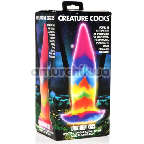 Фаллоимитатор Creature Cocks Unicorn Kiss Glow-In-The-Dark, разноцветный