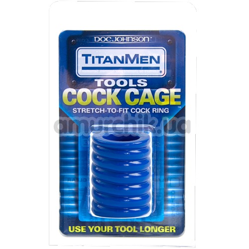 Насадка на пенис Titanmen Tools Cock Cage, синяя
