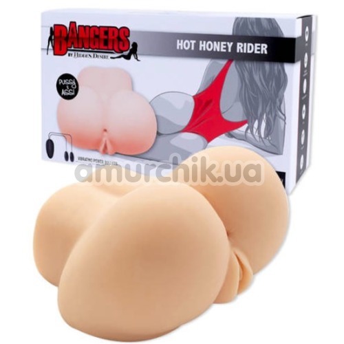 Штучна вагіна і анус з вібрацією Bangers Hot Honey Rider, тілесна