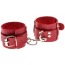 Фіксатори для рук Leather Dominant Hand Cuffs, червоні - Фото №0