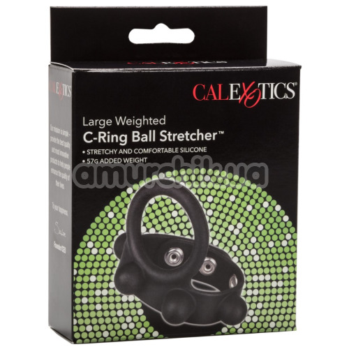 Ерекційне кільце для члена Weighted Silicone Large C-Ring Ball Stretcher, чорне