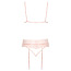 Комплект Kissable Lace Lingerie Set, рожевий: бюстгальтер + трусики-стрінги + пояс для панчіх - Фото №3