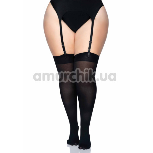 Чулки Leg Avenue Opaque Nylon Thigh High Stockings, черные