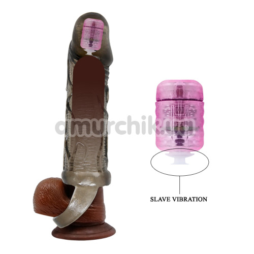 Насадка на пеніс з вібрацією Men Extension Triggered Vibration 026210a-1, чорна