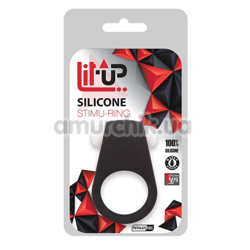 Виброкольцо Lit-Up Silicone Stimu-Ring 4, черное