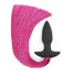 Анальна пробка з рожевим хвостом Silicone Anal Plug With Pony Tail, чорна - Фото №1
