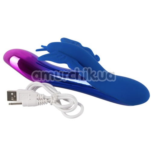 Вибратор Sparkling Butterfly, фиолетово-синий