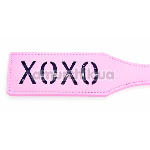 Шлепалка квадратная DS Fetish Paddle XOXО, розовая 