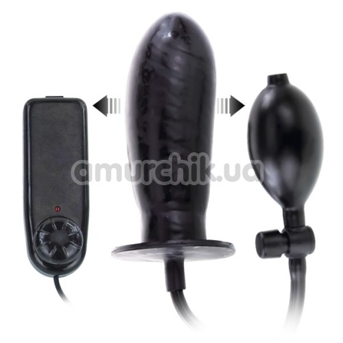Анальний розширювач з вібрацією Bigger Joy Inflatable Penis, чорний