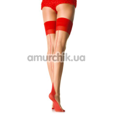 Панчохи Leg Avenue Miko Cuban Contrast Heel Stockings, червоні - Фото №1