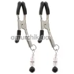 Затискачі для сосків Taboom Nipple Play Non Adjustable Clamps With Beads, срібні - Фото №1
