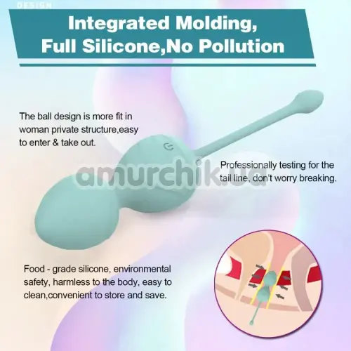 Набор вагинальных шариков с вибрацией Odeco Every Night Toys Hailey, бирюзовый