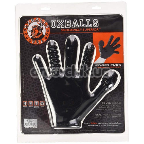 Перчатка для фистинга Mister B Oxballs Finger Fuck Glove, чёрная