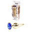 Анальная пробка с синим кристаллом Exclusivity Jewellery Gold Plug продолговатая, золотая - Фото №8