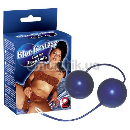 Вагинальные шарики Blue Ecstasy Latex Love Balls, синие